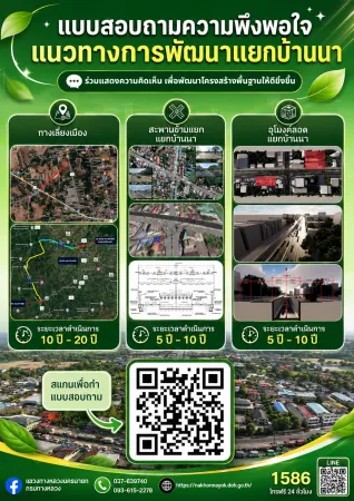 ขอเชิญร่วมแสดงความคิดเห็นและตอบแบบสอบถาม “แนวทางการพัฒนาแยกบ้านนา และแยกแก่งคอย”